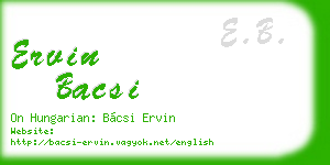 ervin bacsi business card